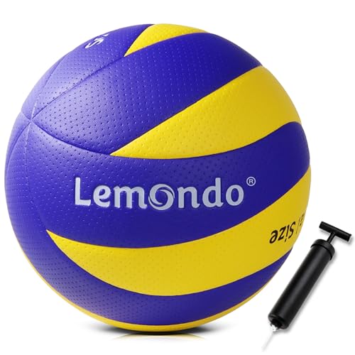 lemondo Voleibol resistente al agua, voleibol de playa con bomba, duradero de poliuretano, voleibol al aire libre, interior, playa, jardín..