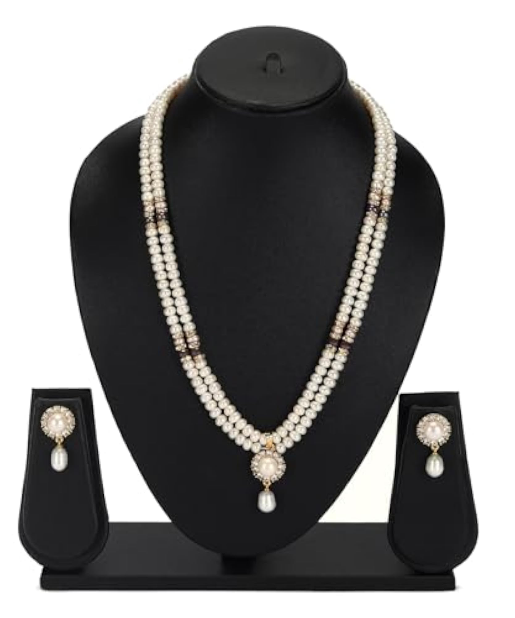 Women's Hyderabad White Pearl Multi-Strand Necklace