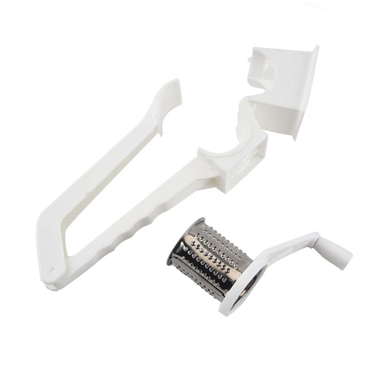 Ciieeo 1Pc Stainless Steel Rotary Cheese Grater Slicer Multifunctional Handheld Grater for Hard Cheese Nuts Fruits and More Compact and Lightweight Kitchen Tool