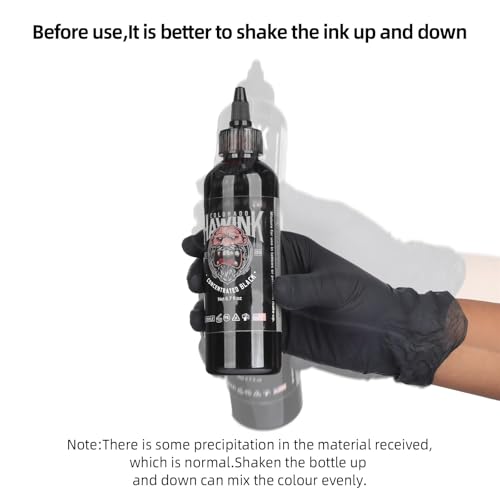 Hawink Tattoo Ink 6.7oz (200ml) Vegan-Friendly USA Standard Pigment Concentrated Black TI963-6.7OZ-S - Thumbnail 5