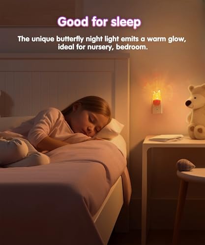 Image of L LOHAS LED Kids Night Light, Butterfly Night Light for Kids, Colored Mode