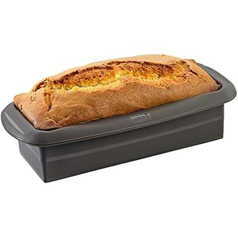 LURCH Germany Flexiform Silicone Bread and Loaf Pan | Non-Stick Silicone Baking Mold for Homemade Cakes, Breads, Meatloaf and Dessert - (9.8" x 3.5" x 2.5") Cover