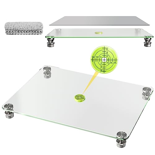 Image of Nelyrho 16''x 12'' Glass Resin Leveling Table for Epoxy Resin, with Silicone Mat, Epoxy accessories