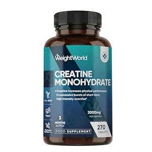 Creatine Monohydrate 3000mg – 270 Vegan Tablets – 3 Months Supply – Micronised for Easy Absorption – Creatine Monohydrate Powder Tablets for Men & Women – Unflavoured, Keto-Friendly & Gluten-Free