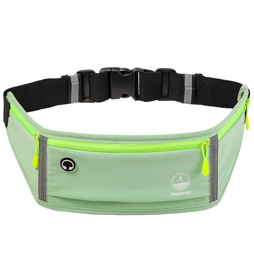 Image of Running Belt Slim Fanny Pack Jogging Pouch Phone Holder Waist Pack - Light Green