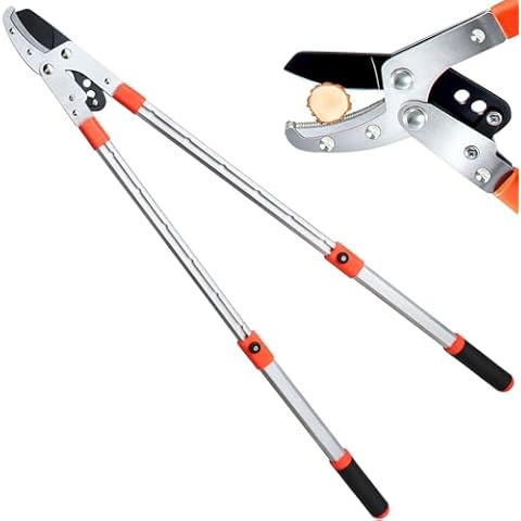 LOOBMBNS 26-40" Extendable Anvil Loppers, Branch Cutter w/2 inch Cutting Capacity, Tree Trimmer w/Compound Action, Heavy Duty Telescopic Tree Pruner, Handle Adjustment, Chop Thick Branches Effortless Cover