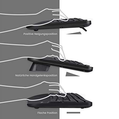 Ergonomische kabellose Tastatur Perixx Periduo-605 mit vertikaler Maus