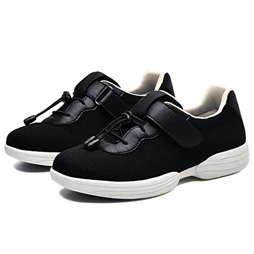 Beylore Diabéticos Zapatillas Zapatos Ortopédicos Diabéticos Extra Anchos Zapatos Vendaje Ajustables Zapatos Edema DiabéTico, cómodos Zapatos Casuales,Schwarz,37.5EU Cover