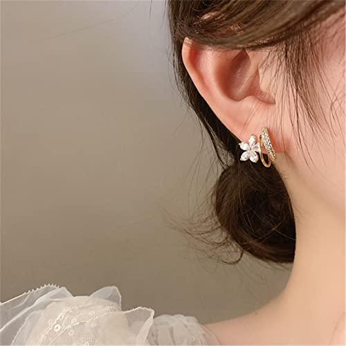 Holly Earrings Rose Gold Drop Earrings Silver Heart Hoop Earrings Girls Clip On Earrings Fashion Earrings In Stainless Steel Circle Round Earrings Woman Creative Earrings (A One Size) #TOP4