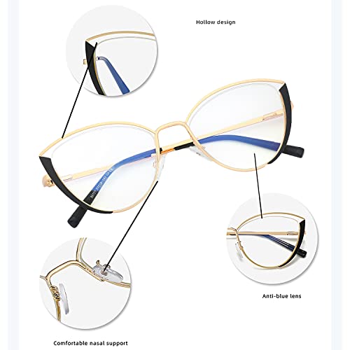 Image of MORESHINE Fashion Cat Eye Blue Light Blocking Glasses for Women, Glasses for Reading /Computer /TV /Phones Eye Strain