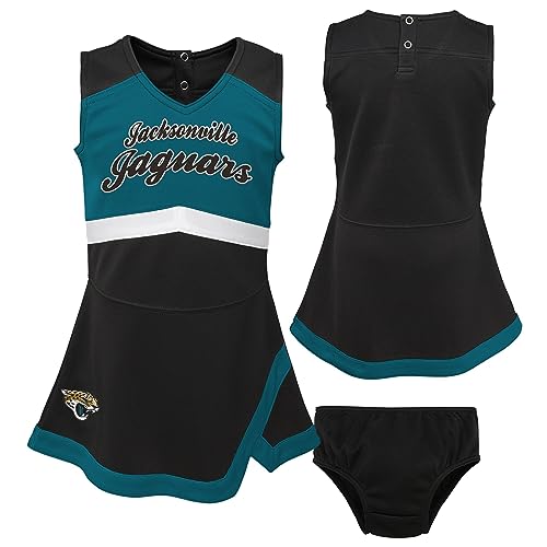 Outerstuff Girls Toddler Black Jacksonville Jaguars Cheer Captain V-Neck Dress with Bloomers Set