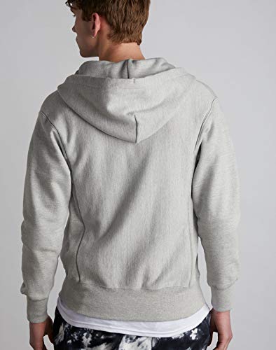Champion Reverse Weave Full Hooded Zip, Men’s Drawstring Hoodie Jacket, Oxford Gray-Y06145, Large #TOP2