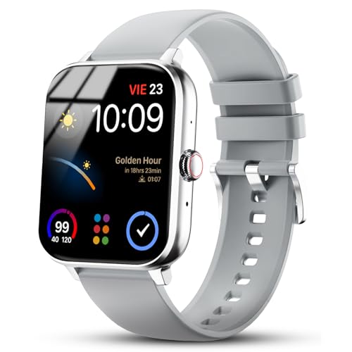 Image of Nervfit Vibe Smartwatch with 1.85 inch TrueColor+ LED Display | Bluetooth Calling | Waterproof | Heart Rate & SpO2 Tracking | Sleep & Stress Monitor | 5-Day Battery | Sports Modes (Grey with Silicon)