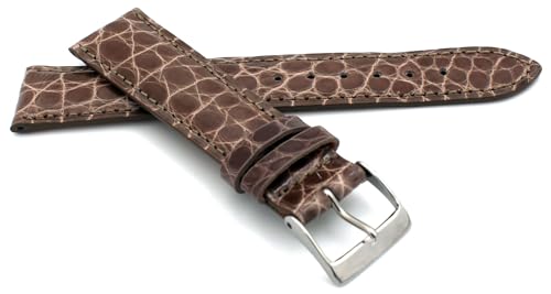 Bracelet de montre Sulla Alligator 18mm 22mm cuir fait main Allemagne marron