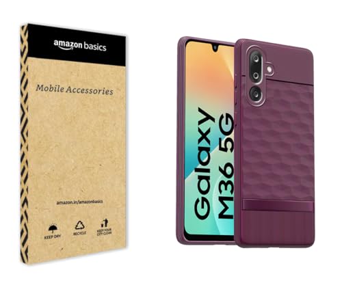 Image of amazon basics TPU Soft Back Cover for Samsung Galaxy M36 5G | Full Camera Protection | Flexible Shockproof Back Case for Samsung Galaxy M36 5G (Purple)