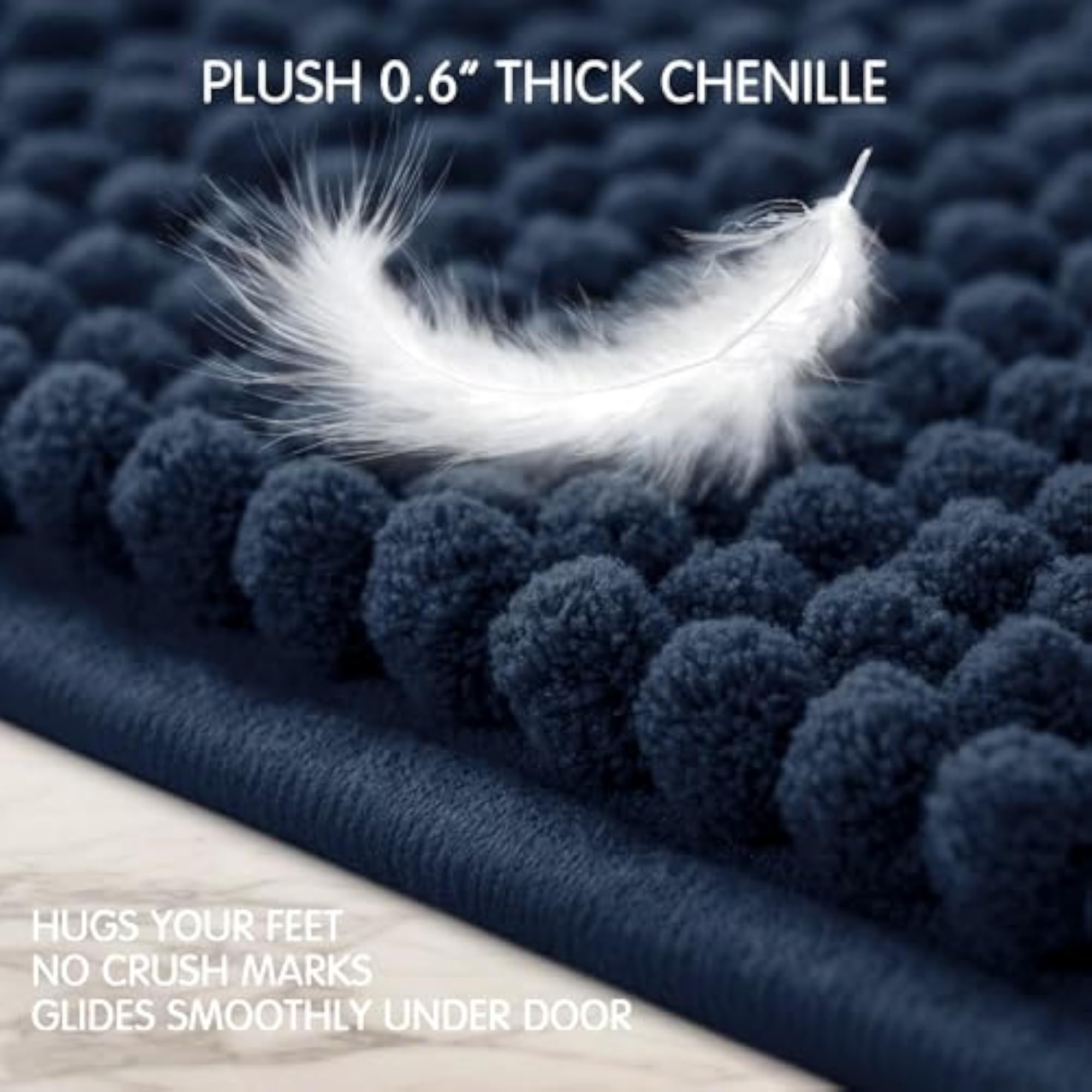 Chenille Bath Rug, 20" x 32", Soft Plush