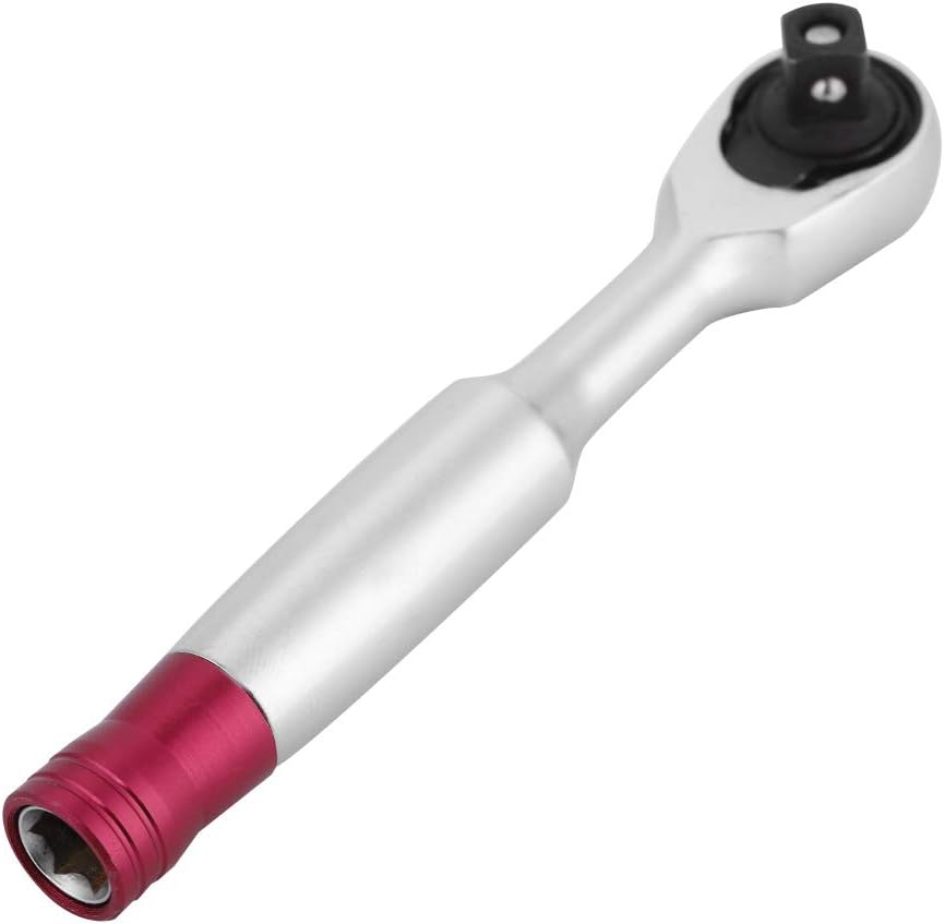 Qiilu 1/4" Mini Socket Ratchet and Bit Driver Multi-Tool For Vehicle Socket Wrench Kit Tool - 100mm
