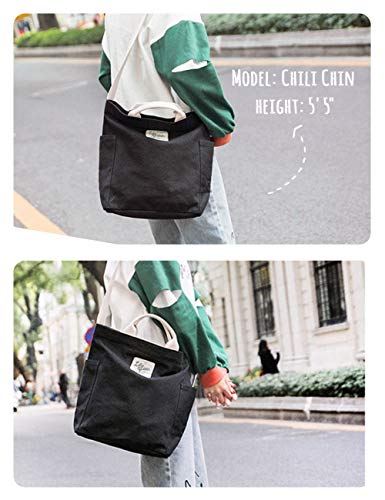 Image of Lily queen Women Canvas Tote Handbags Casual Shoulder Work Bag Crossbody