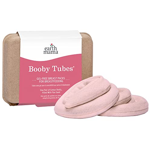 Image of Earth Mama Booby Tubes | Gel-Free Hot & Cold Compress Nursing Packs for Breastfeeding & Tender Breasts, 4.2-Ounce
