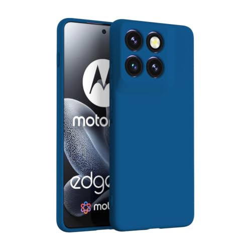 Image of FIRST MART Matte Silicone Back Cover for Motorola Edge 70 - Blue