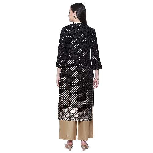 Image of Rangriti Maroon Liva Straight Printed Kurta for Women