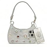 Phone Case Handbag Set Summer Carry with Chain Ethereal Gemstone Aura Women Bling Bling Creative with Top Handle Diamond Rhinestone for iPhone 17 16 15 14 13 12 11 Pro Max(for iPhone 17 Pro Max)