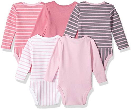 Image of Hanes Baby Bodysuits, Ultimate Baby Flexy Bodysuits, Infant Long Sleeve, 5-Pack