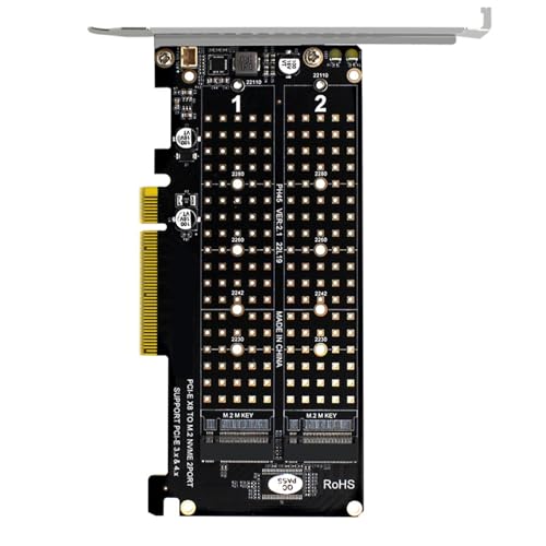 YUGSHNKFC 2 Slot to PCIE 8X Interfaces Card Raids Controller PCIE Split Card for Enhances Connectivitys