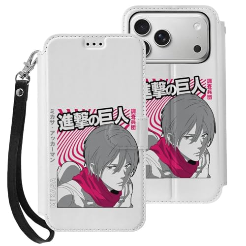 iPhone17Pro用ケース 進撃の巨人 ミカサ・アッカーマン 手帳型 キックスタンド機能 財布型ケース おしゃれ アイフォン17Pro用カバー カード収納