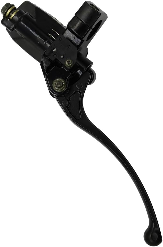 1" 25mm Right Motorcycle Handlebar Front Brake Master Cylinder Lever with Mirror Hole with Brake Light Switch