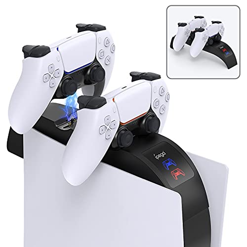 Charger Station for PS5 Controller, Charging Dock for PS5 Accessories for DualSense Controller, MENEEA Compatible with Playstation 5 Console Top 2.5H Fast Charging Stand with LED Indicator Black