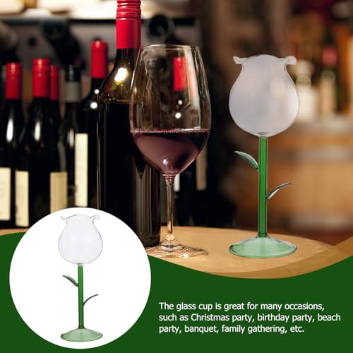 Copa de vino tinto ligera que evita vuelcos con base estable de rosa de 280ml 7