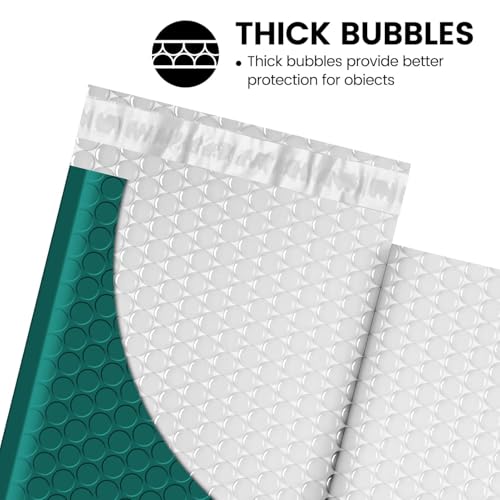 Image of Fuxury Bubble Mailers 4x8 inch 800 Pack Forest Green Bubble Mailer Bulk | Usable Size 4x7 inch Padded Envelopes Waterproof Shipping Envelopes Padded Mailers for Small Business Mailing #000