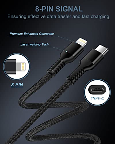 Image of USB C Lightning Cable for iPhone 13 Pro Max, Apple Certified Powerline C-Type Charger cord Fast Charging Original Lighting Wire for iPhone 14 Pro Max 13 12 11 SE X XS XR 8 Plus Power Delivery Cord 3ft