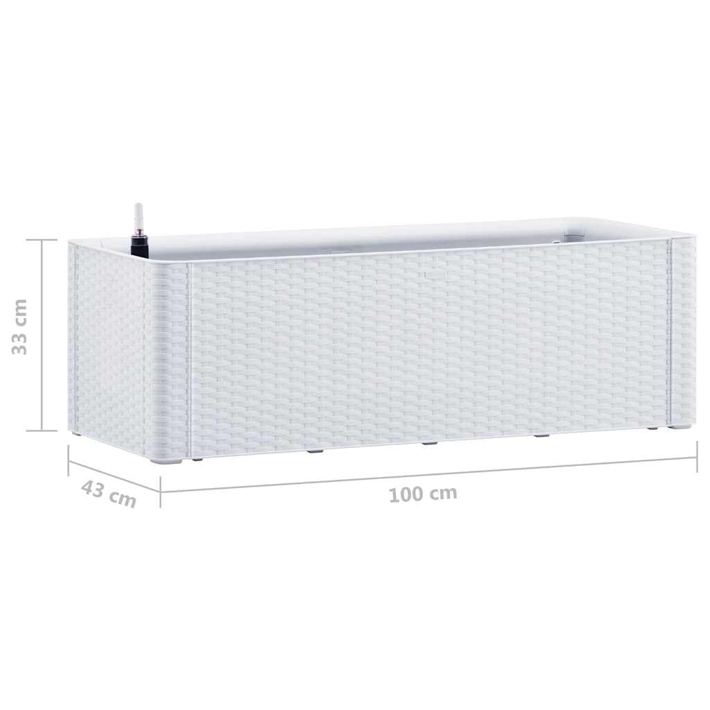 Jardinière surélevée auto-arrosage blanc 100 x 43 x 33 cm