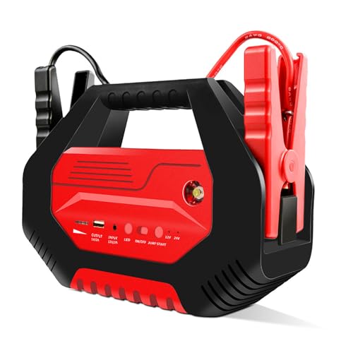 12V/24V Car Jump Starter with Emergency Light and Power Bank, Works in Extreme Temperatures from -20℃ to 60℃, Ideal for Cars, Trucks and Vans