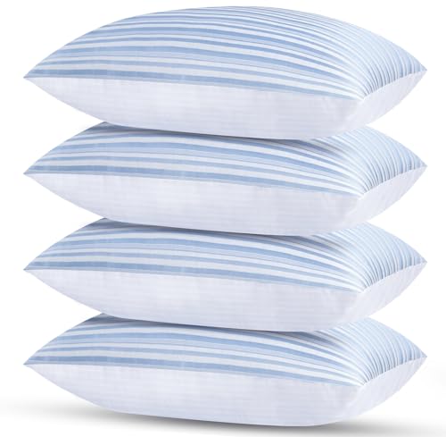 Cooling Pillows Standard Size Set of 4, Hotel Collection Bed Pillow for Sleeping Pillows 4 Pack for Back, Stomach or Side Sleepers, Soft and Supportive Washable Pillows for Bedroom