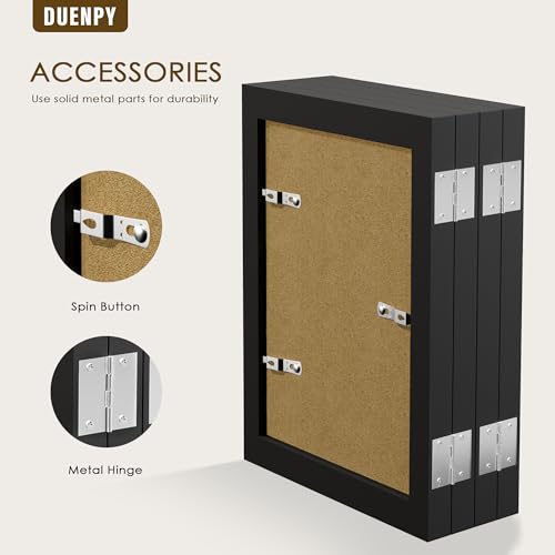 Image of DUENPY 4 Folding 4x6 Accordion Wood Frame Plexiglass Black