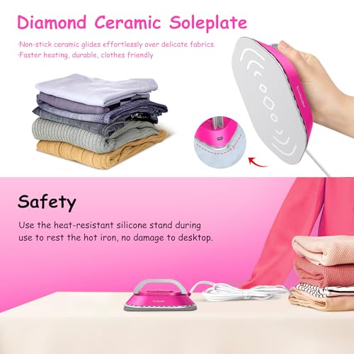 image for Newbealer Travel Iron with Dual Voltage - 120V/220V Mini Dry Iron for 