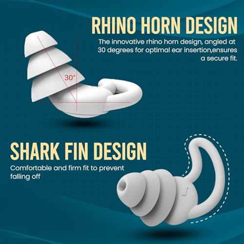Image of Silicone Noise Reduction Earplugs for Sleeping & Swimming | Reusable Waterproof Ear Plugs for Travel, Study & Flight | Soft Anti-Drop Earbuds for Men & Women (1 Pair)
