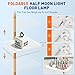 KIRKAS Lash Light Half Moon Lamp with Tool Tray, Flexible Gooseneck Lash Nail Tech for Esthetician Eyelash Extension, Tattoo, 18 Inch LED Floor Lamp with Roller Base Adjustable Brightness Color-Gold