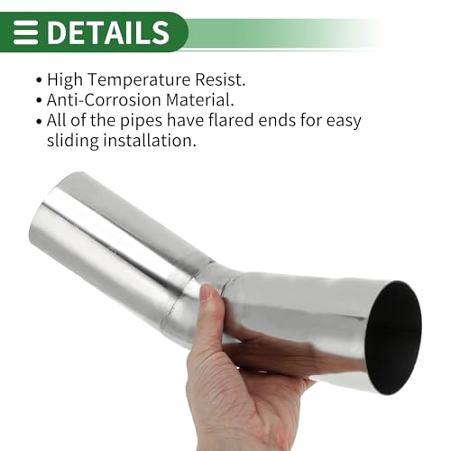 Motoforti 2.75" OD 45 Degree Mandrel Exhaust Tube Car Exhaust Pipe Mandrel Bend DIY Custom Tubing Pipe 5.91" Leg Length T304 Stainless Steel Silver Tone by Motoforti - Used condition - Image 5