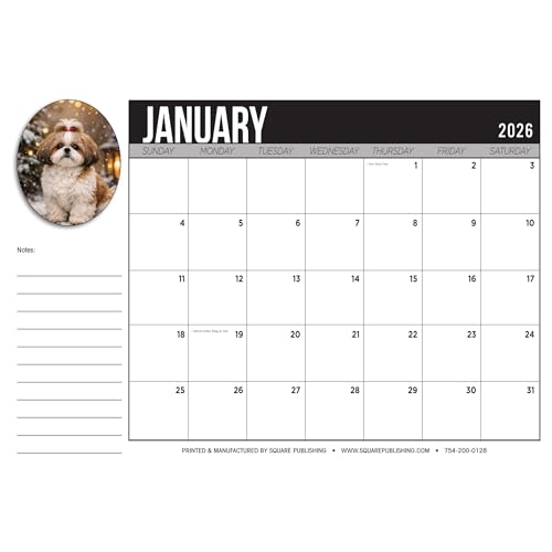 2026 Shih Tzu Desktop Calendar