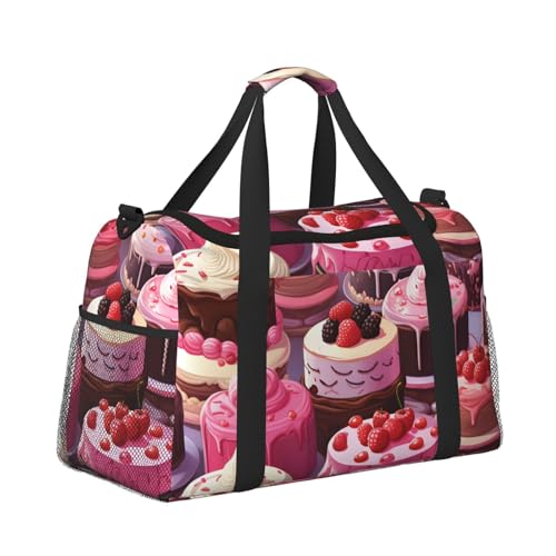 Cakes Duffle Bag Foldable Travel Tote Bag Carry On Large Weekender Overnight Bags Waterproof Gym Bag For Women Men