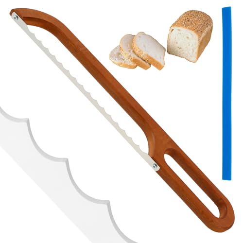 HSHGZSR Bread Bow Cutter Bread Bow Cutter Bread Slicer Serrated Bagel Cutter Hangable Bread Cutter Slicer Sourdough Cutter Bow Bread Knife with Saw Blade Protector Sourdough Bread Knife Slicer