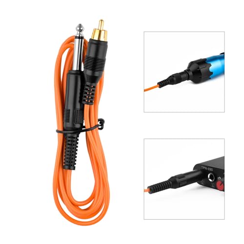 Câble cordon alimentation tatouage RCA orange silicone machine rotative pen - 2