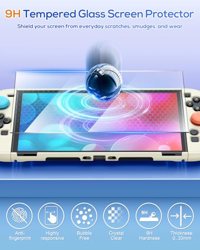 Image of FYOUNG Upgrade Switch 2 Protective Case&Screen Protector Set, Dockable Cover Hard Shell for Nintendo Switch 2 2025 Console Accessories,Travel-Friendly,Kickstand Cutouts(Apricot, for Switch 2 7.9inch)