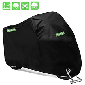 BNGXR Bâche de Protection pour Moto 190T Imperméable Avec Trous de Serrure Coupe-Vent Résistant Aux UV – 245 x 105 x 125 cm