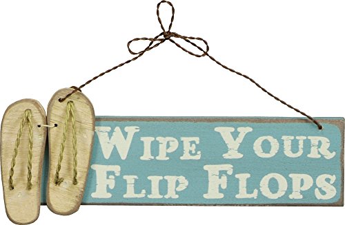 GSM Wipe Your FLIP Flops Wooden Sign with Hanger
