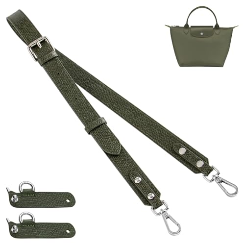 Image of Bag Leather Strap Replacement Crossbody Adjustable Shoulder Straps for SMALL Pouch, No Damage Conversion Kits Accessories(SMALL-Forest Green-S)